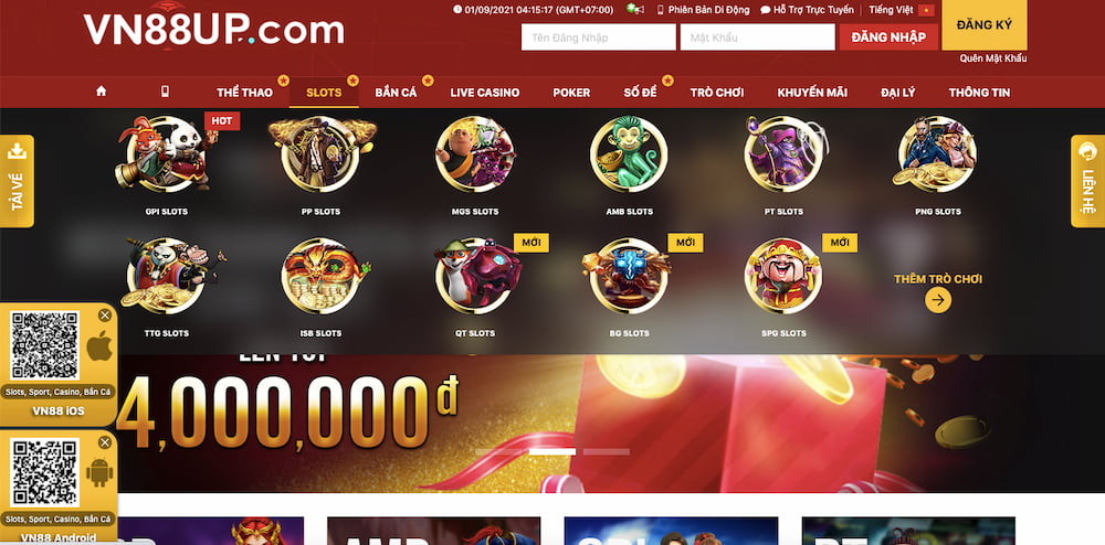 Tổng hợp những trò hot nhất tại Slots Game VN88