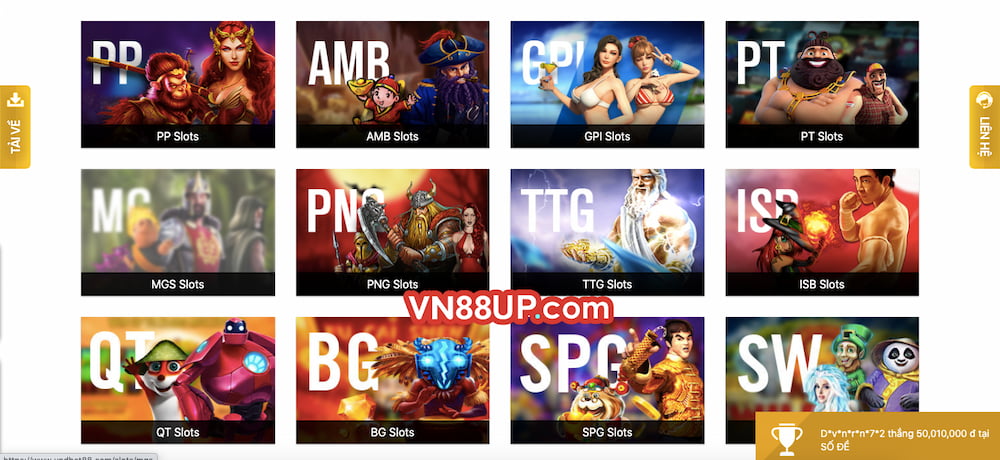 Các game Slots, nổ hũ hấp dẫn tại VN88