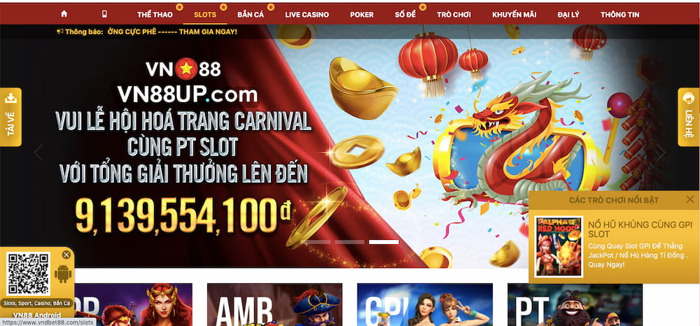 Khuyến mãi Slots Game VN88 thưởng lớn